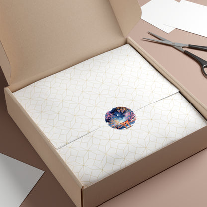 Fireworks Round Vinyl Stickers