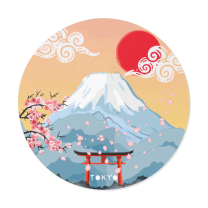 Japanese Mountain Scene Vinyl Stickers