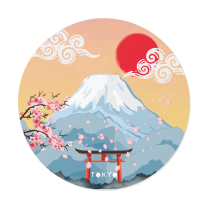 Japanese Mountain Scene Vinyl Stickers